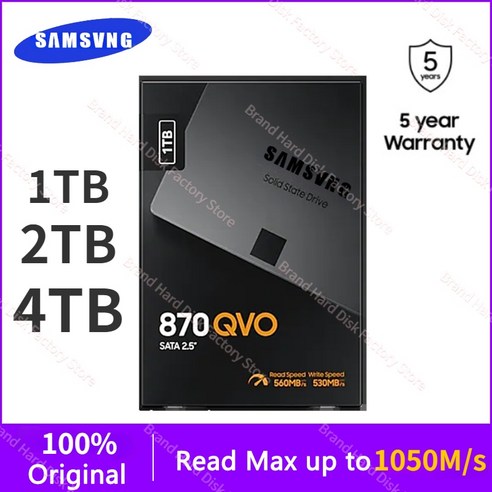 외장하드2TB 휴대용 870 QVO SATA 25 SSD 2280 하드 드라이브 1TB 내장 솔리드 스테이트 2TB 4TB 디스크 최대 1050Mbs HDD PC PS5 용, 없음, 4.1TB 심플 블랙 Best Top5