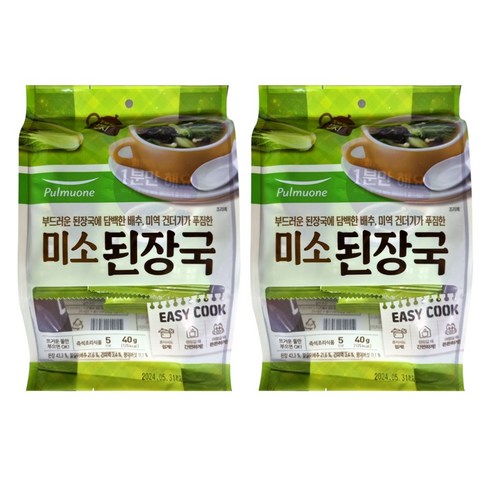 풀무원 미소 된장국, 40g, 2개