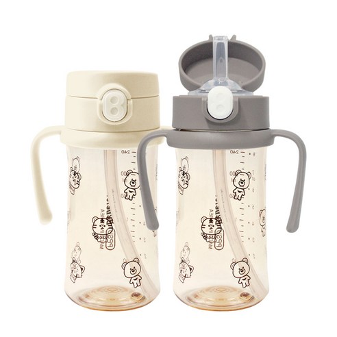 베베락 아이와 PPSU 원터치 빨대컵 270ml 2P, IWA 빨대컵 270(라벤더1P+초코1P)