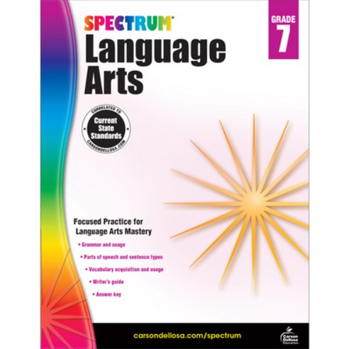 Spectrum Language Arts Grade 7 Paperback, English, 9781483812113