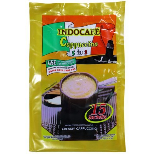 말레이시아 인도카페 카푸치노 커피 INDOCAFE Cappuccino 인스턴트 커피, 15개입, 1개 - 일반커피믹스 | 쿠팡