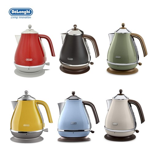 [독일직배송]DeLonghi Icona Vintage 드롱기 아이코나 빈티지 무선 커피포트 6종(블랙 베이지 스카이 올리브 레드 옐로우), 4)올리브