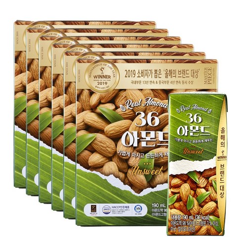 삼육식품 36 아몬드 언스위트 190ml, 1개