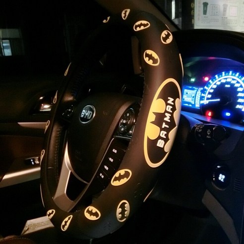 특별 Geely Bo Yue Bo Rui 새로운 비전 킹콩 Emgrand Gs Gl Ec7 스티어링 휠 커버 만화 D 유형, 배트맨 블랙 실리콘 D