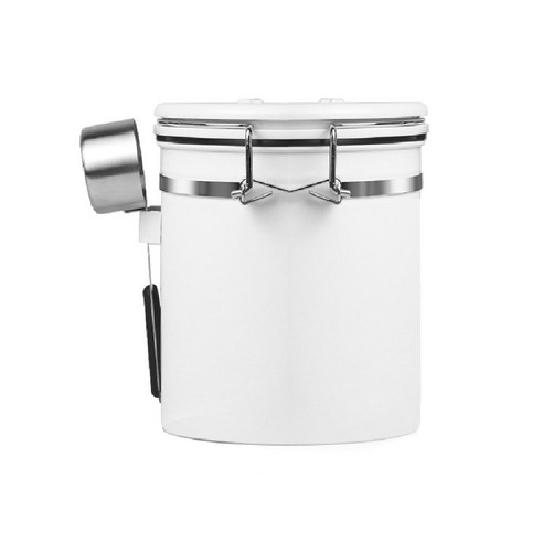 Sifei 스테인리스 스틸 이그조스트 씰드 탱크 커피보관용기 1.5L, 1개, White