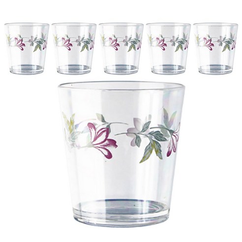 코렐 아크릴릭 라운드 글래스 일반 물컵 414ml, Pink Trio, 6개입
