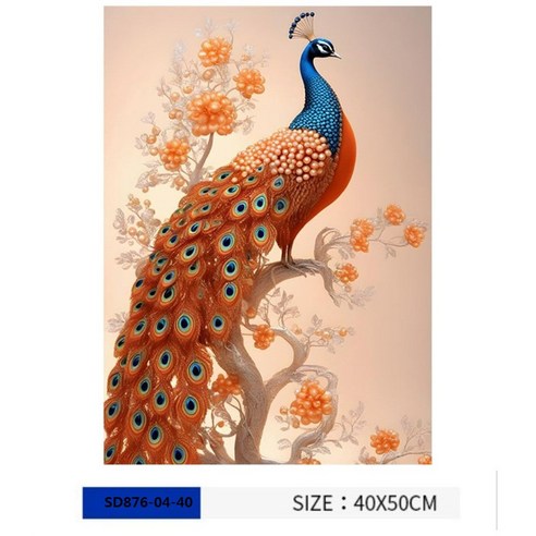 [YH JOJO] 액자 보석십자수 캔버스형 3D DIY 키트 40 x 50 cm, 1세트, SD876-04-40