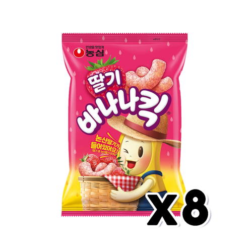 농심 딸기 바나나킥 스낵 60g x 8개
