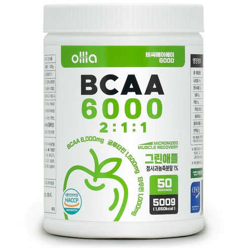 올라 BCAA 파우더 6000 그린애플 500g, 1개