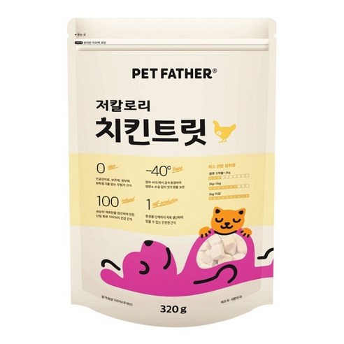 펫파더 고양이간식 동결건조 간식 대용량, 치킨, 320g, 1개