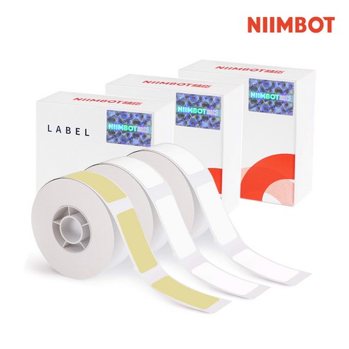 시노링크 프리픽 라벨지 세트 NIIMBOT D11 D110 D101 H1S 님봇 라벨프린터 전용, C04. 화이트x2+옐로x1 [3롤]
