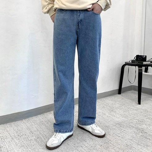 맥건 남자 히든밴딩 사계절 데님 팬츠 세미와이드 청바지