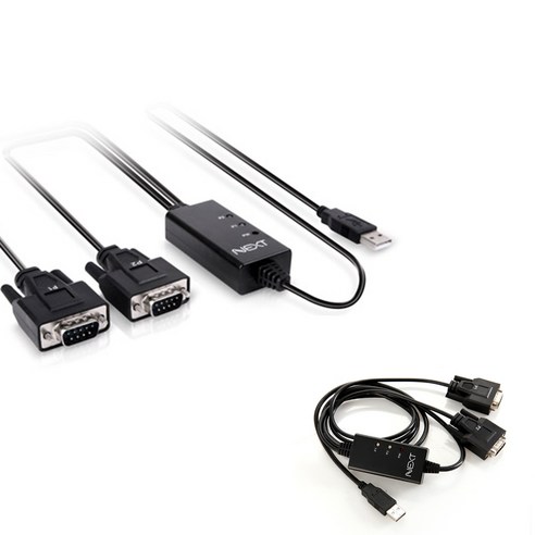 USB 포트를 통해 컴퓨터를 최대 두 개의 시리얼 장치에 연결할 수 있는 NEXTU RS232 2P USB to 2 시리얼 케이블