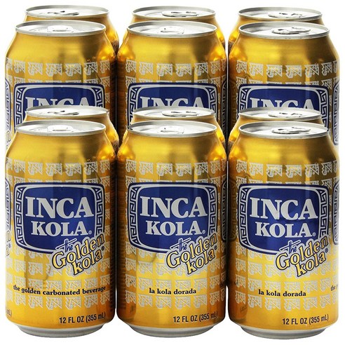 Inca Kola Golden Carbonated Beverage Soda - la kola dorada - 12 oz cans - 12pk, 355ml, 12개