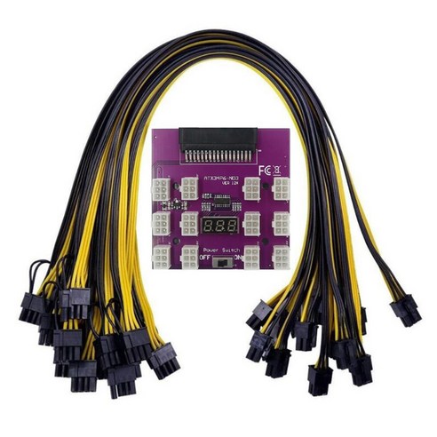 Retemporel Emerson 7001484 전원 공급 장치용 BTC 마이닝용 서버 장치 브레이크아웃 보드 PCI-E 12X6Pin 어댑터 변환기, 1개
