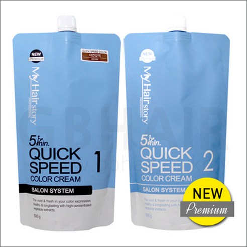 마이헤어스토리 뉴프리미엄 5분퀵스피드 칼라크림500g, 흑색, 1개 - 일반염색제(새치) | 쿠팡