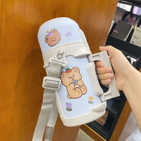 smy대용량 보온병 컵 여행 주전자 야외 휴대용 컵 간단한 야외 1000Ml 여성 학생 기숙사 컵, 색깔4, {"크기":"하나"}