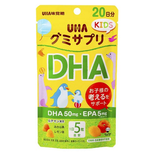 유하미카쿠토 서프리 키즈 DHA 50mg EPA 5mg 감귤 & 레몬맛 구미, 1개, 100정