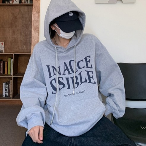 주디앤 여성 아일랜드 레터링 오버핏 후드티
