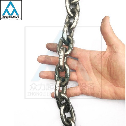 10mm 아연도금 망간 강철 체인 G80 핸드 호이스트 쇠사슬, 1개