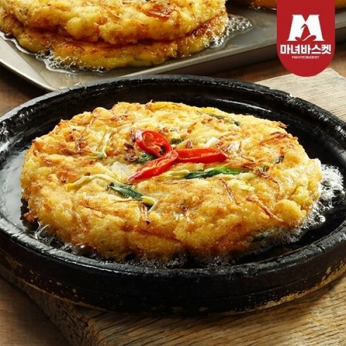 마녀바스켓 부침명장 고소하게 부쳐낸 녹두빈대떡 400g 2팩, 상세 설명 참조