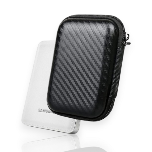 삼성 J3 외장하드 전용 카본패턴 하드쉘 수납 케이스 – 1개 외장하드케이스