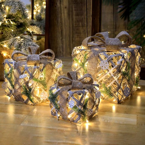 크리스마스 LED전구 장식, 등나무 공예