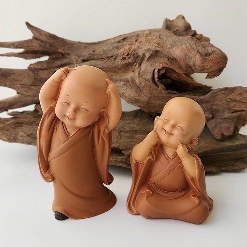 보광몰 스님 부처님 오신날 선물 불교용품 인테리어 장식 미니어쳐 피규어 동자승 인형 차량용 2종, YM-559