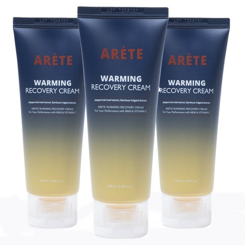 아레떼 워밍리커버리크림 스포츠크림, 3개, 100ml