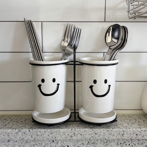 미소를 더하는 주방, 피카우스 스마일 도자기 수저통