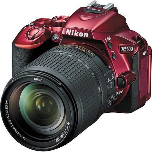 Nikon 미국산 dslr 카메라 디지털 D5500 DX 포맷 SLR 듀얼 렌즈 키트 w - AF-PD NIKKOR 18-55mm f3.5-5.6G VR 70-300mm f4.5, Red_w/ 18-140mm | Base, 1개