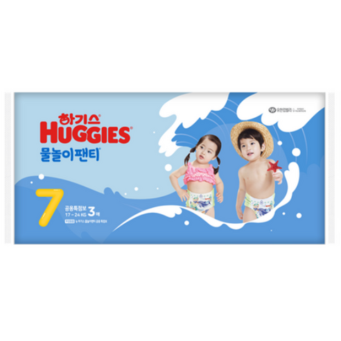 하기스 NEW 팬티형 수영장 기저귀 남여공용, 7단계, 24매 7단계 × 24매 섬네일