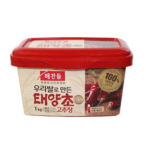 해찬들 100% 우리쌀 태양초 고추장 1 kg +1 kg, 1kg, 2개