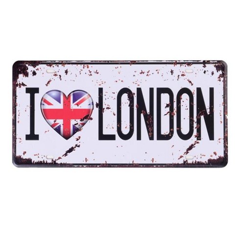 주석 금속 기호 플라크 바 펍 빈티지 벽, 나는 Londen, {"수건소재":"금속"}