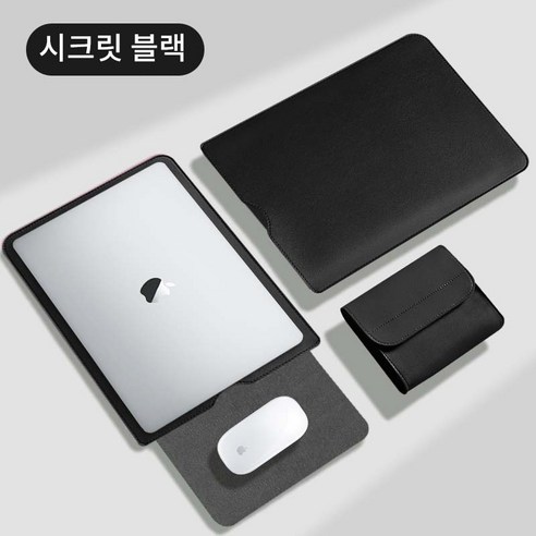FONOW 노트북 파우치 케이스 융쿠션 스크래치방지 14인치 16인치 노트북가방 케이스 커버슬리브, 잉크블랙, 1개