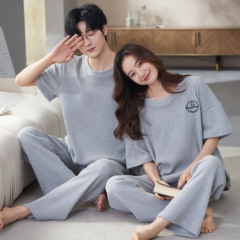 NUNUHANA달콤한 라운드넥 커플잠옷 3507