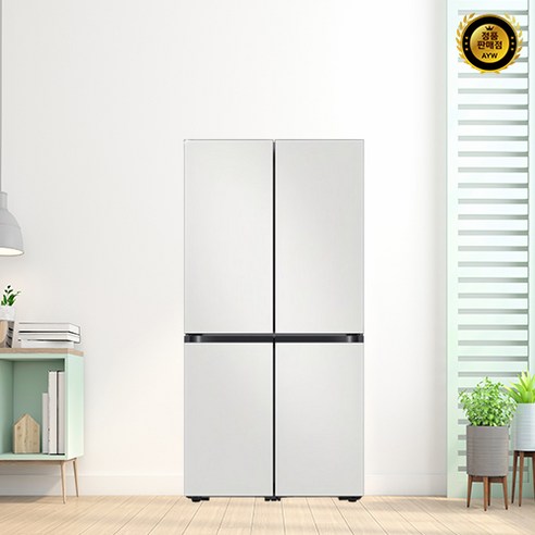 삼성전자 비스포크 875L 프리스탠딩 4도어 메탈 냉장고 방문설치 좌상단 색상, 코타 화이트, 좌하단 색상 × 우하단 색상 × 우상단 색상 × 모델명/품번, 코타 화이트 × 코타 화이트 × 코타 화이트 × RF85DB90B201 섬네일