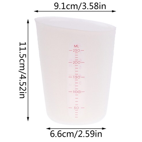 우라 로스팅급 실리콘 계량컵 1개, 250ml, 분홍색