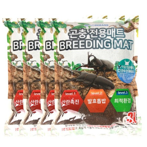 파이브오션 장수풍뎅이 전용 발효 매트 톱밥, 4개