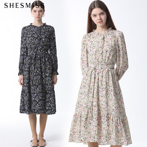 [쉬즈미스(SHESMISS)] 플라워 스트랩 원피스 (택가격 318000원)