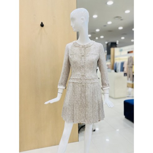 [케네스레이디] (E420) 클래식 트위드 플리츠 원피스 (EWOPLI0500)