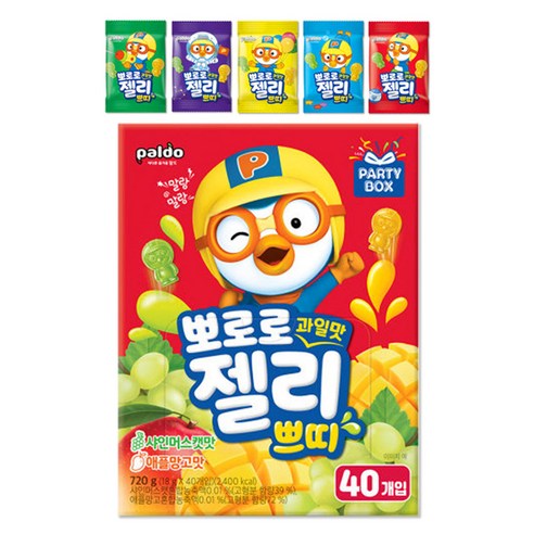 팔도 뽀로로 과일맛 젤리 쁘띠 18g, 720g, 1개