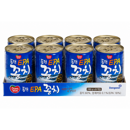 굿픽샵 코스트코 동원 EPA 꽁치 통조림 대용량 반찬 통조림캔+고급 사탕 증정, 16개, 280g