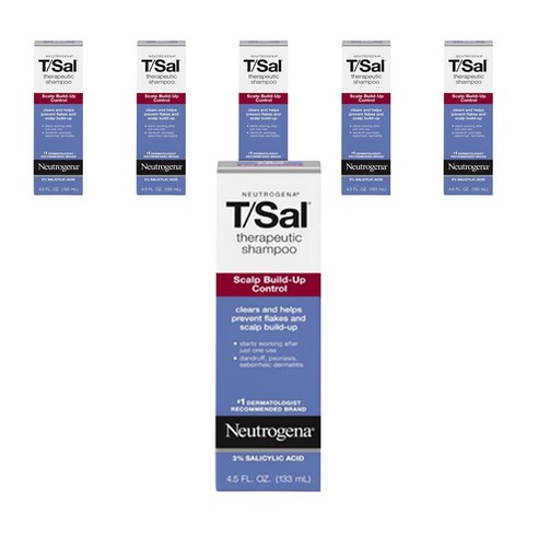 뉴트로지나 T 살 테라퓨틱 샴푸 두피 빌드-업 컨트롤, 6개, 133ml