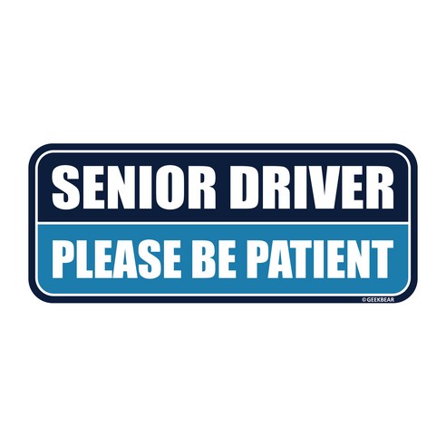 긱베어 시니어 드라이버 차량용 자석 마그넷 Senior driver 어르신 운전중 실버 운전자 자동차, 블루, 1개