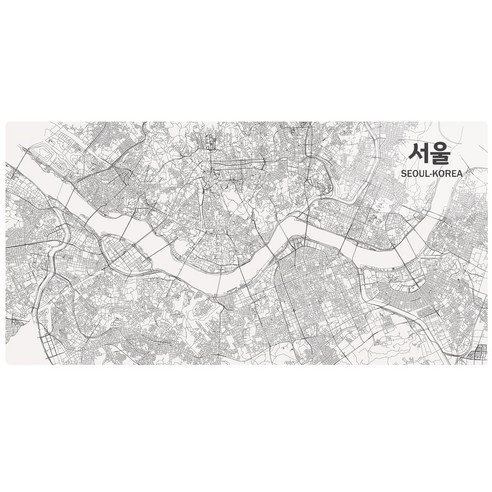 티오피 마우스패드 겜용 데스크 장패드 서울 지도, 800×400×3mm, 1개, 화이트