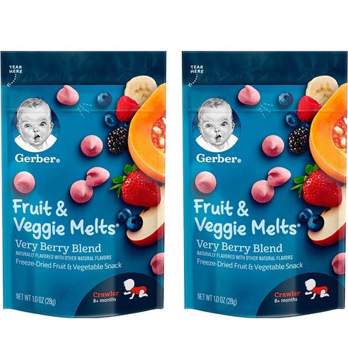 Gerber 그래듀에이트 프루트 & 베지 멜트 28g, 베리 베리 블랜드 (Very Berry Blend), 2개
