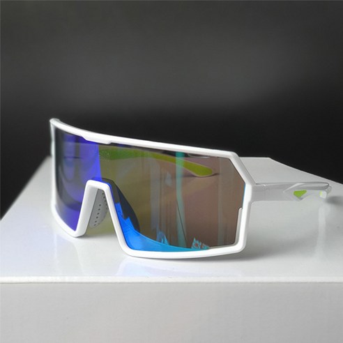 CINALLI 변색 고글 레보 렌즈 자전거 야구 스포츠 라이딩 선글라스, 화이트/그린 (클리어렌즈 포함)