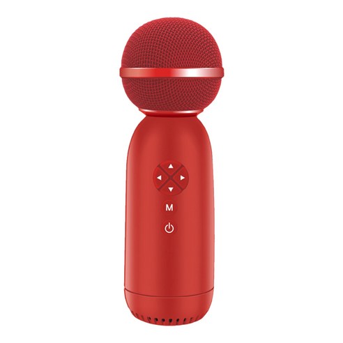 Decdeal 가라오케 블루투스 마이크 녹음 노래 LED 램프 휴대용 무선 LY-168, 레드