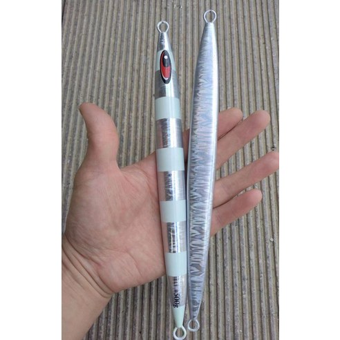 남유 철판 미끼 바다낚시 야광로 아선 미끼 100g 150g 200g 300g 400g, 전면 은색 야광조, 750g